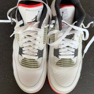 Nike Air Jordan 4 Retro (white/bright crimson/black) Mens 11.5